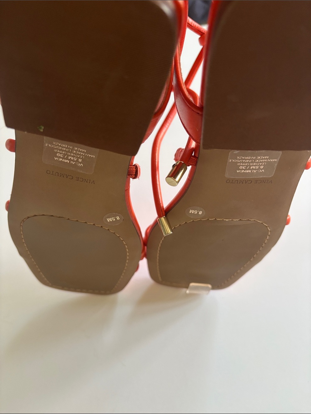 Vince Camuto Orange Knot-Strap Square-Toe Sandals - Picture 7 of 8
